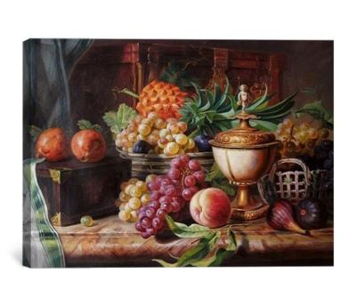 China Charming Classic Grape Canvas Fruits Basket Oil Paintings For Gifts for sale