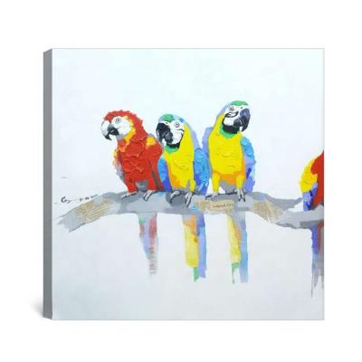 China Wall Decor Modern Pop Parrots Acrylic Oil Painting for sale