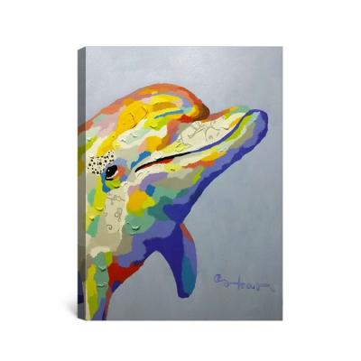 China Modern Items Pop Dolphin Wall Art Decoration Canvas Painting for sale