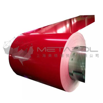 China Cheap Colored Container Plate Steel Sheet Coil Pre Painted PPGI Steel Sheet Coil ASTM A755 SS40 (275) SMP Galvanized Paint Coat Surface for sale