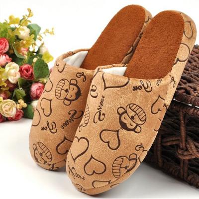 China Winter Men Slipper Home Warm Fuzzy Monkey Lovers Slipper for sale