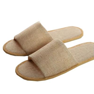 China Unique Open Toes Hotel Cloth Canvas Jute Indoor Slipper Running Disposable Anti-Slippery Anti-Slip Slipper for sale