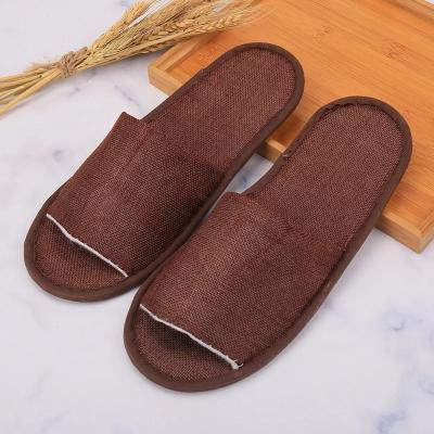 China Hotel Anti-slippery Canvas Disposable Slipper Jute EVA Single Indoor Slipper for sale