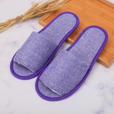 China Jute Cloth Canvas Hotel Running Warm Disposable Open Toes Indoor Slipper Anti-Slippery Sale Indoor Slipper for sale