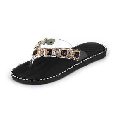 China Light Summer Hot Selling Women Girls Fashion Glitter Rhinestone Rhinestone Flip Flop Beach Slipper Sandals for sale