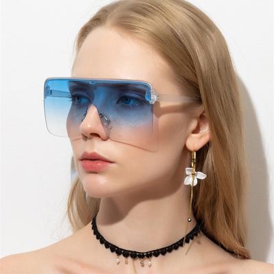 China Fashion Sunglasses China Supplier Wholesale Oversized Square Flat Lens Women One Piece Sunglasses for sale