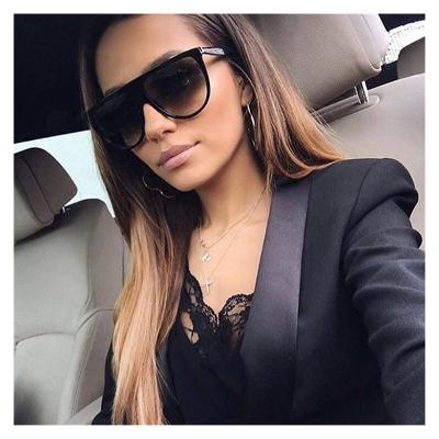 China Ease Lowest Price Flat Top Shades Wholesale Customized Ladies Plastic Oversized Sunglasses for sale