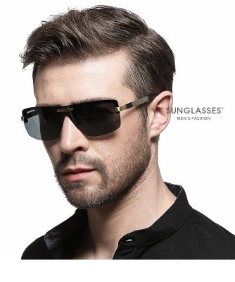 China Good Quality Rectangle Rimless Men's Polarized Metal Sun Glasses Women's Polarized Sunglasses for sale