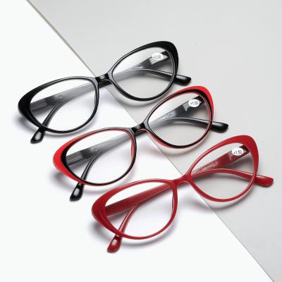 China Fashion Cheap Plastic Cat Eye Glasses Men Hyperopia Computer Light Presbyopic Reading Glasses For Women for sale