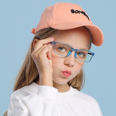 China Fashionable New Design Kids Anti TR Blue Light Plastic Glasses Frames Small Square Frame Kids Optical Frames for sale