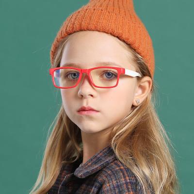 China New Arrival Fashion Rectangle Fashionable Blue Light Anti Glass Silicone Optical Frame For Kids for sale