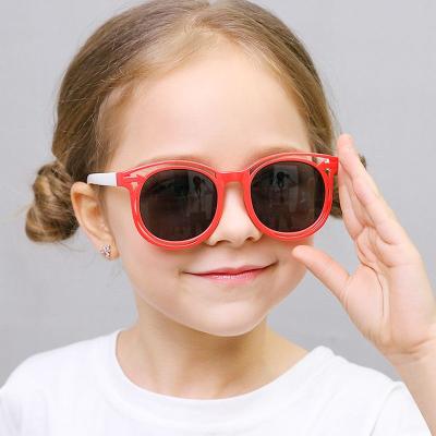 China Eyewear Trade Custom Polarized Little Girl Sunglasses Soft Silicone Bendable Kids Sunglasses for sale