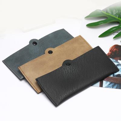 China Wholesale Dustproof Portable Soft Glasses Buckle PU Eyewear Box Leather Box Case for sale