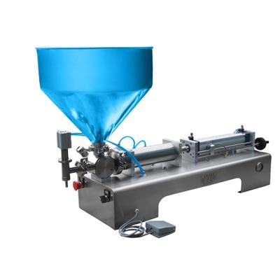 China Single Head Small Horizontal Pneumatic Semi-automatic Food Pedal Filling Machine for sale