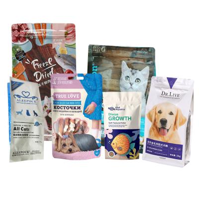 China Custom Flat Bottom Pet Food Pouch Printing Bird Fish Cat Litter Dog Pet Food Packaging Bag for sale