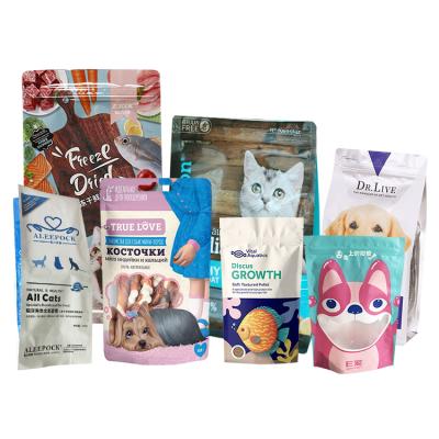 China Custom Printing Plastic Laminated Woven Backing Moisture Proof Up Bag Package 15kg 10kg 20kg Cat Dog Fish Pet Food for sale