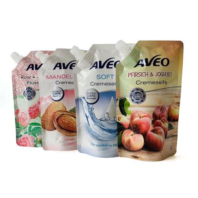 China BIODEGRADABLE Liquid 80ml Logo Printing Fruit Water 100 150ml Spout Pouch Plastic Bag for sale