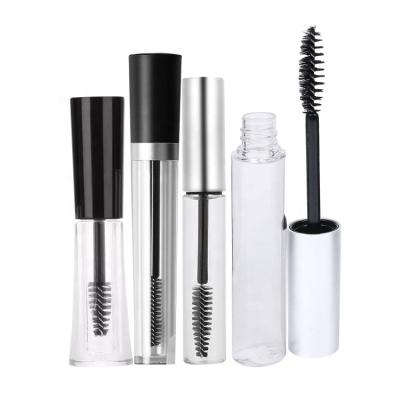 China 10ml 15ml Frost Cosmetic Clear Around Empty Cosmetic Package Logo Printing Mascara Tube Custom With Brush for sale