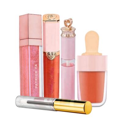 China 5Ml Cosmetic 10ml Gold Shiny Silver Cosmetic Container Lip Gloss Plastic Empty Tubes With Magic Wands Custom Logo for sale