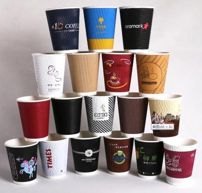 China Custom Recyclable Double Wall Kraft Paper Raw Material Espresso Paper Cup Customized Corrugated Paper Cup for sale