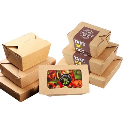 China Food Grade Biodegradable Kraft Paper Take Out Fast Food Packaging Paper Boxes for sale