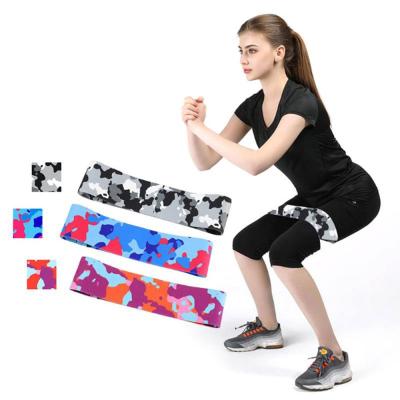 China Body Building Fitness Exercise Amazon Camouflage Thigh Booty Workout Resistance Loop Band Fabric Elastic Resistance Bands for sale