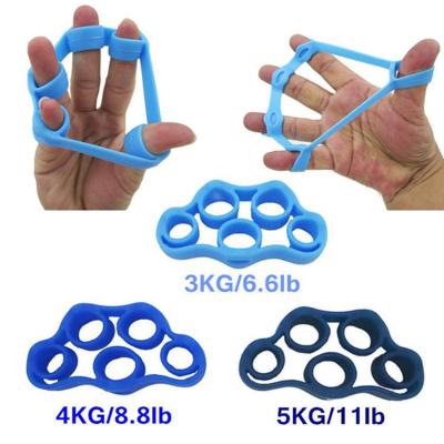 China Amazon Finger Silicone Elastic Training Bands Rubber Fingers Stretch Exercise Resistance Band 7.5*4*1.3cm for sale