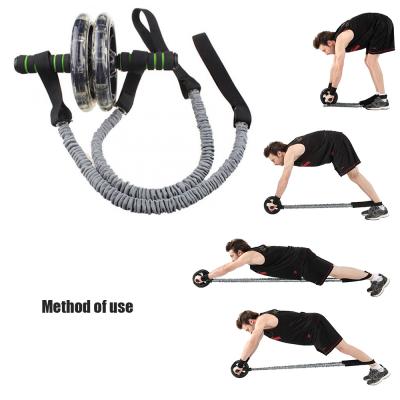 China Ab Wheel Fitness Equipment Roller Pull Rope Training Abdominal Waist Slimming Resistance Band 95cm for sale