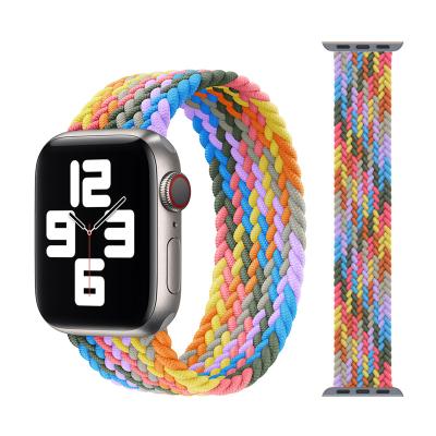 China Hot Selling Nylon Braided Solo Watch Band Adjustable Stretch Nylon Braided Solo Loop Amazon Stretch Band Strap For Apple Watch for sale