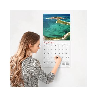 China 2022 Superpower Thick Paper Wall Calendar Beautiful Eco-friendly Wall Calendar Picture Calendar for sale