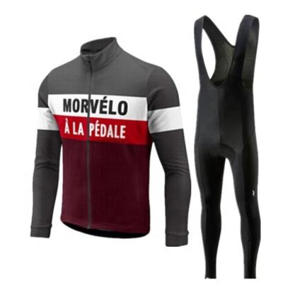 China Low MOQ Breathable Spring Cycling Mens Long Sleeve Black Bibs Cycling Bike Set Bicycle for sale