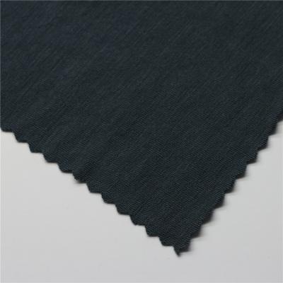 China Cheap Stretch Fabric 40S Sirospun Stretch Custom Black Twist Plain Knit Fabric For Clothing for sale