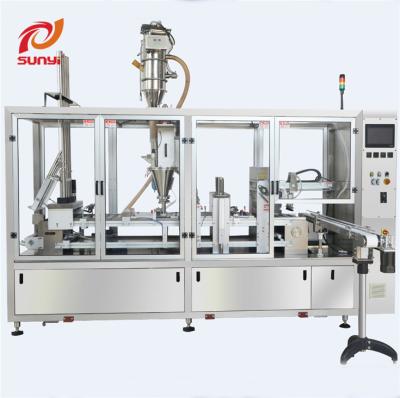 China 2020 Popular Automatic Food Double Lanes Fruit Jelly Paste Cream Liquid Instant K-cups Filling Sealing Machine for sale