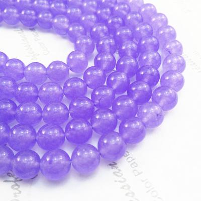 China High Quality Violet Chalcedony Bead Natural Crystal Jewelry Material DIY Necklace String Handmade Bead For Accessories Jewelry Making for sale