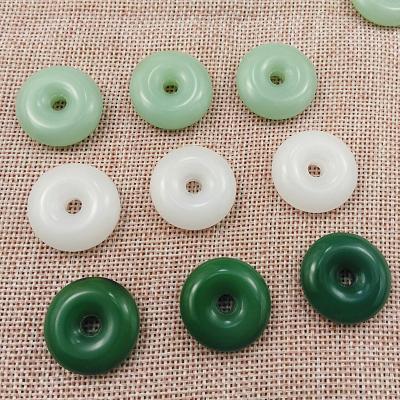 China White Jade Sapphire Jaspe Glass Donut Charm Glass Peace Loop Stone Pendant High Quality For DIY Jewelry Making Accessories for sale