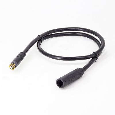 China Waterproof Female Connector E-Bike Motor Extension Cable Connector To Male 9 Pin Ebike Motor Cables For Bafang Shengyi E-Bike Hub Motor for sale