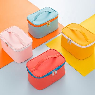 China In Stock Goods Accept Custom Logo Large Capacity Beauty Makeup Bag Travel Cosmetic Filter Frame For Women Multifunctional PU Cosmetic Bag for sale