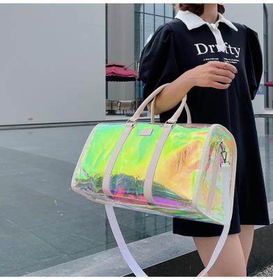 China High Quality Large Capacity Women Gradient Fitness Bag Waterproof PVC Hand Travel Clear Bag for sale