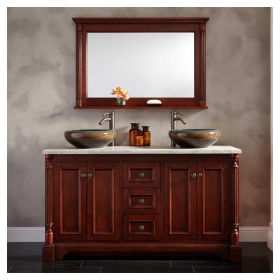 China Excellent OPMA Quality Modern Bathroom Vanities Fully Fancy Ceramic Double Mirror Sink Makeup Vanity Top Table for sale