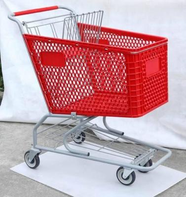 Cina Carrello di plastica, carrello di tipo americano, carrello del supermercato, carrello di compera, carrello della mano in vendita