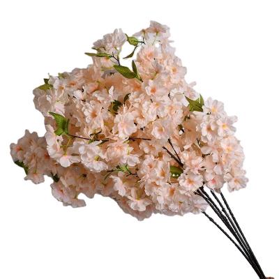 China Home.Restaurant.Bar.Hotel.Wedding Artificial Silk Fabric Cherry Blossom Flower 4 Branches Simulation Royal Flower for Wedding Cherry Blossom Branches for sale