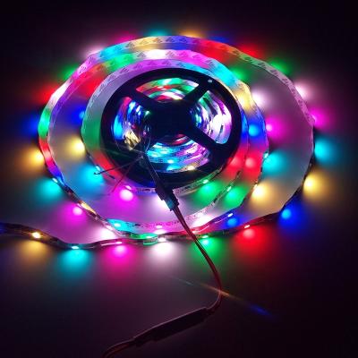 China Hotel Magic Dream Color IC Ribbon Programmable Magic Integrated DC 5v Pixel Digital Strip Light Smd 5050 RGB Led Strip Light for sale