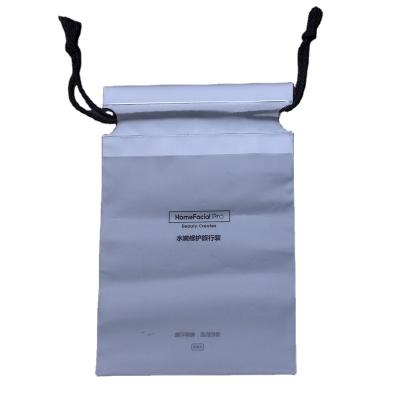 China Gift CPE Bag With Plastic Packaging Garment Rope Frosted Biodegradable Drawstring Bag for sale