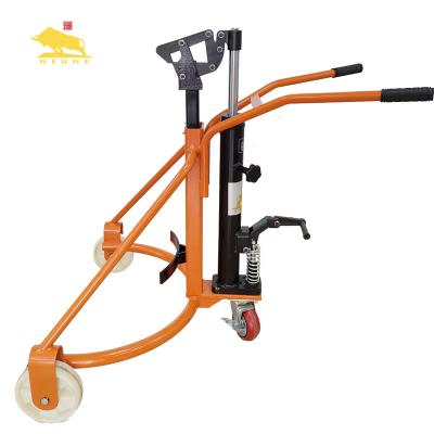 China Construction Material Shops NEUNE Hydraulic Manual Drum Hand Truck Oil Drum Cart Stacker Lifter 0.3B YTC for Material Handling Equipment for sale