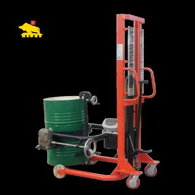 China Building Material Shops NEUNE CRADLE 0.35T Scale Oil Drum Hydraulic Manual Electronic Jack Carrier Lifter Stacker Handling Trolley For Storage for sale