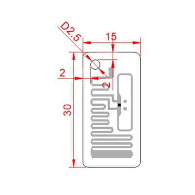 China 30*15mm Mini UHF RFID Waterproof/Waterproof PVC Jewelry Tag With Small Hole for sale