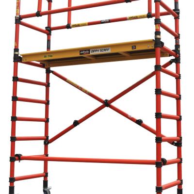 China Industrial Electricians Safety Heavy Duty Fiberglass Scaffolding Insulated Scaffolding High Grade Multi Functional Fiberglass Telescopic Ladder for sale