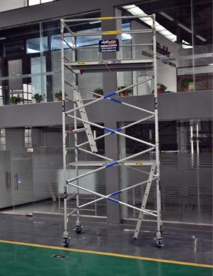 China Industrial mobile telescopic scaffold tower scaffold backrest ladder aluminum aluminum scaffolding for sale