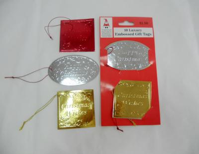 China paper gift bag paper label hang tag xmas gift tag golden tag silver tag for sale