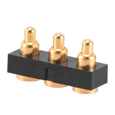 China Consumer Electronics 3 Pin Customize Length 3 Pin Pitch 2.54mm 5V2A 12V 2A Smt Gold Plated Pogo Pin Connector for sale